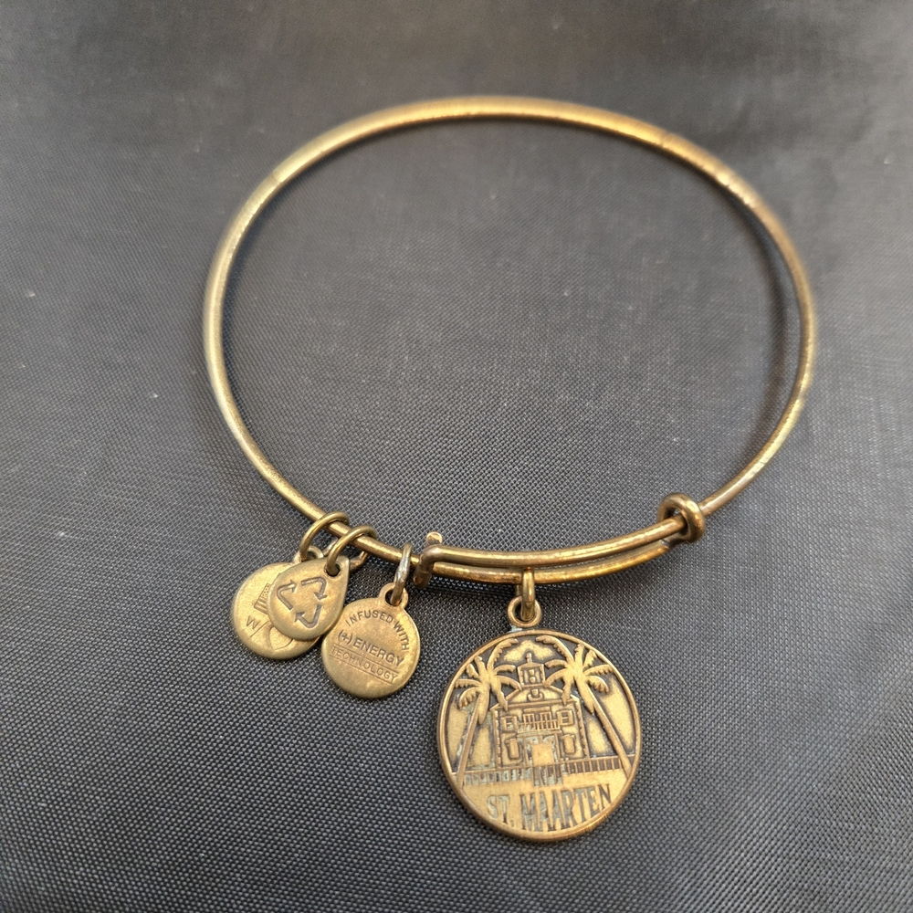 Alex and Ani Gold Tone St. Maarten Charm Bracelet